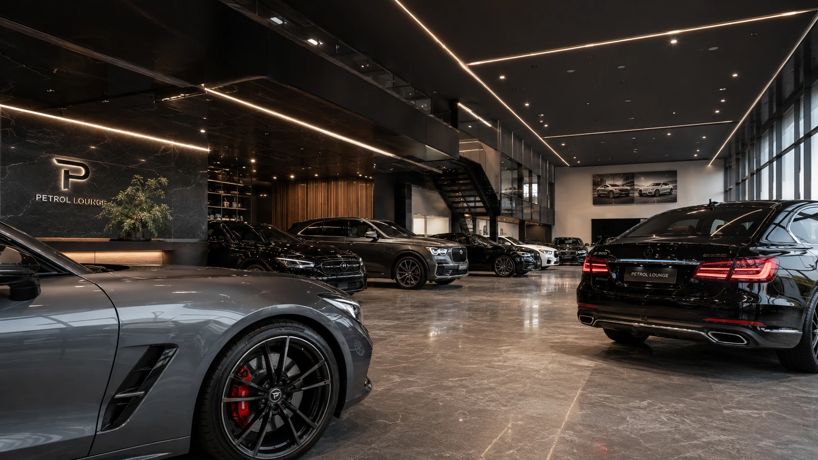 Luxury dealership showroom