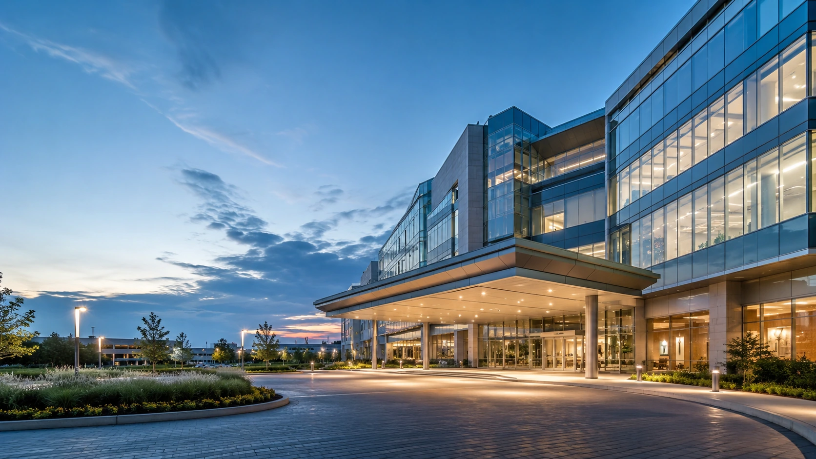 Modern hospital campus