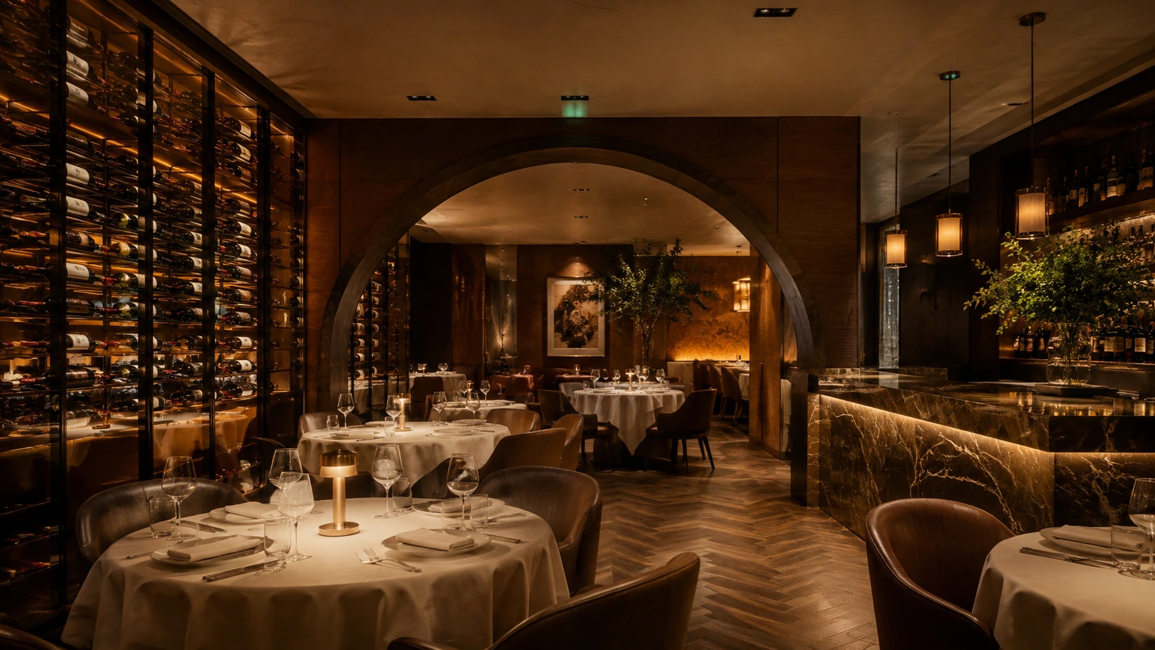 Upscale restaurant interior