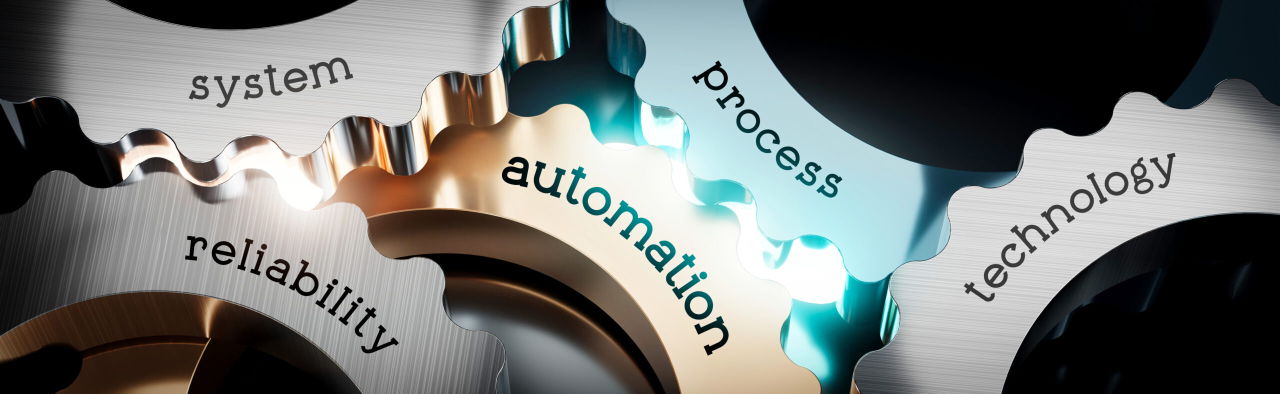 Automation gears representing connected business processes