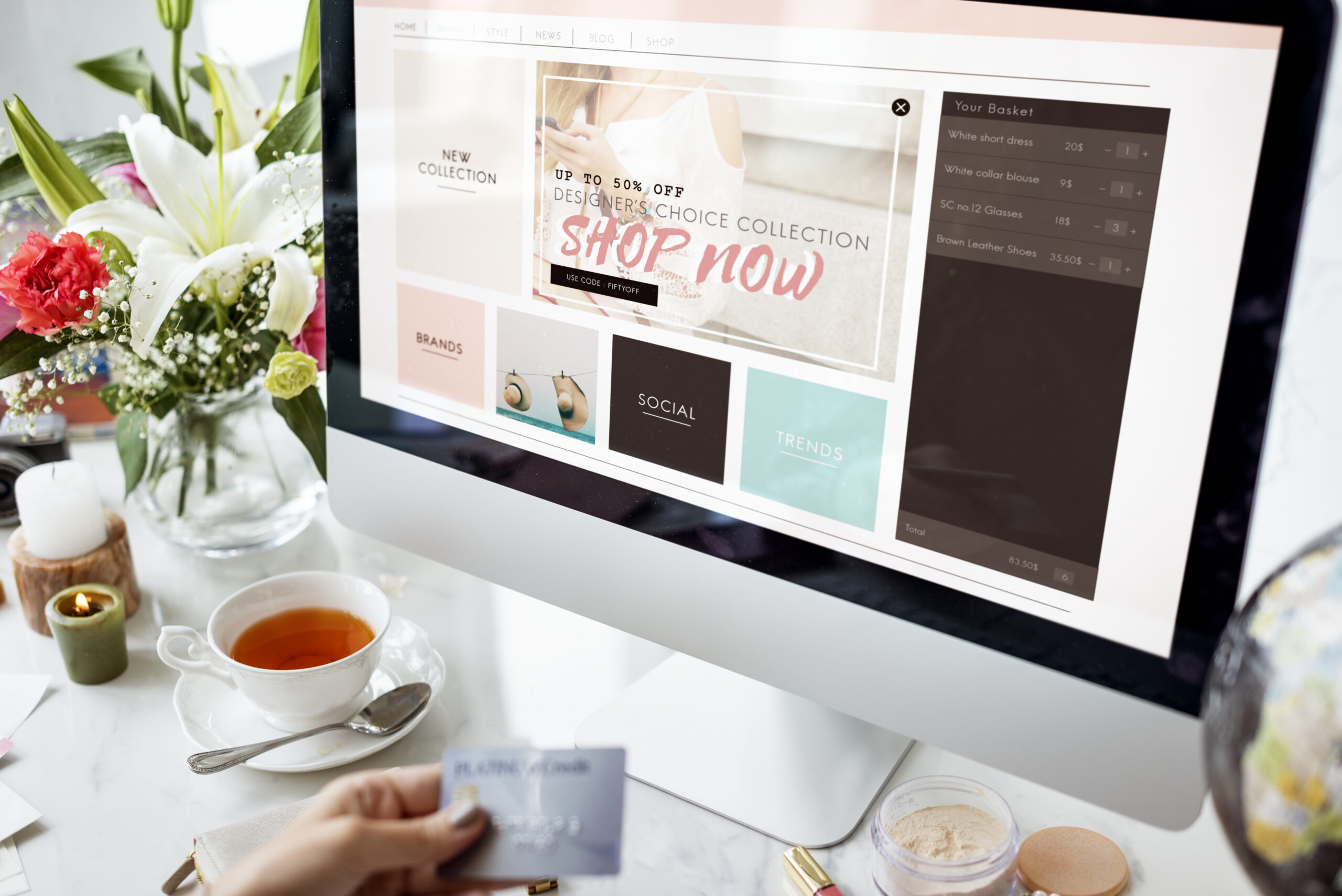 Modern website design and content presentation