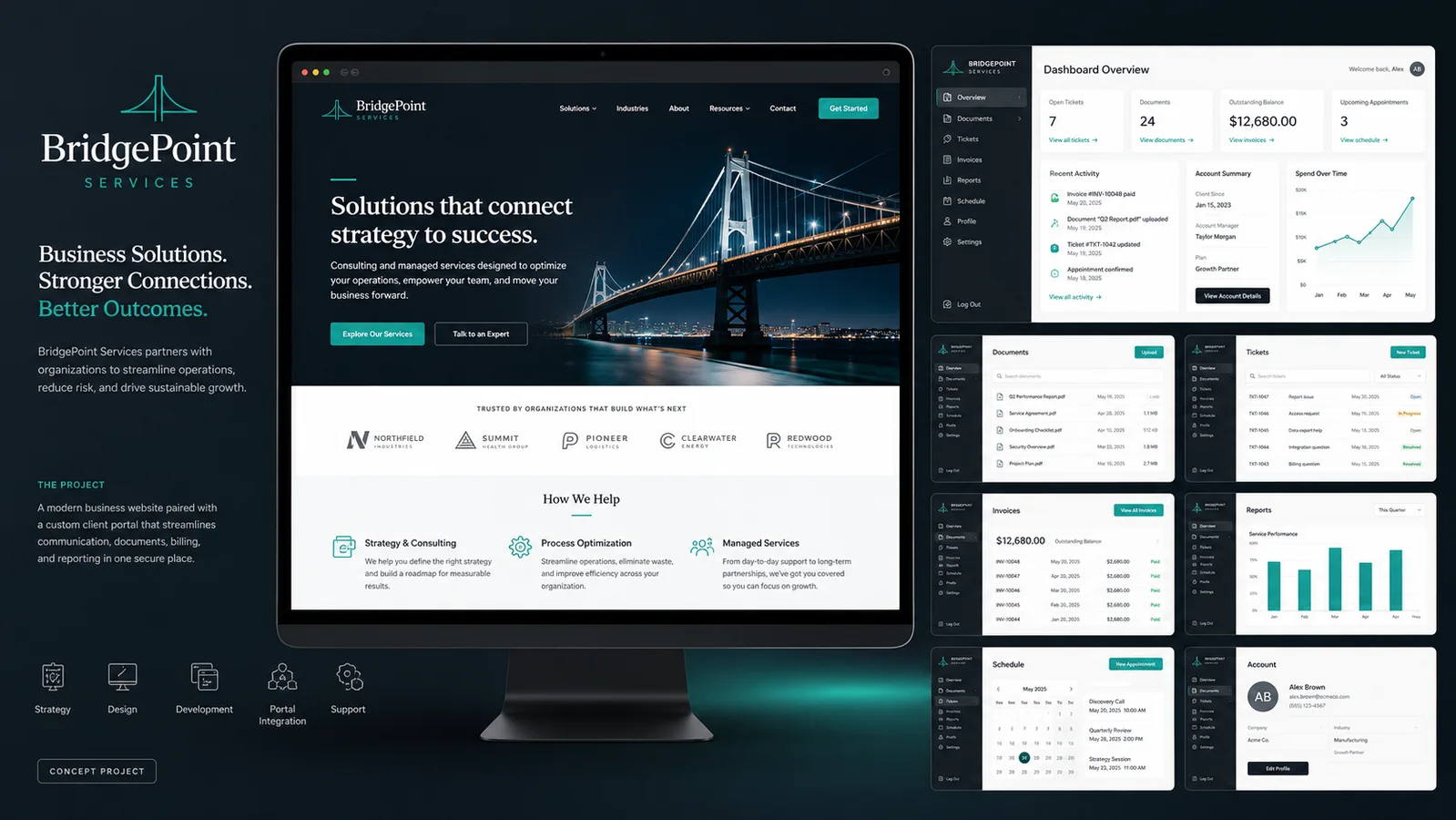 Business website and custom client portal concept by MedCode