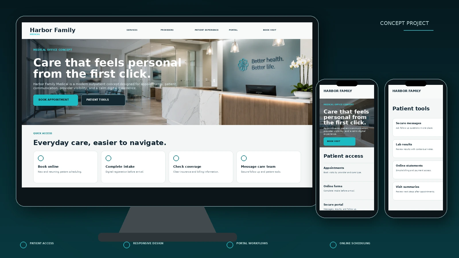 Medical office website design concept by MedCode