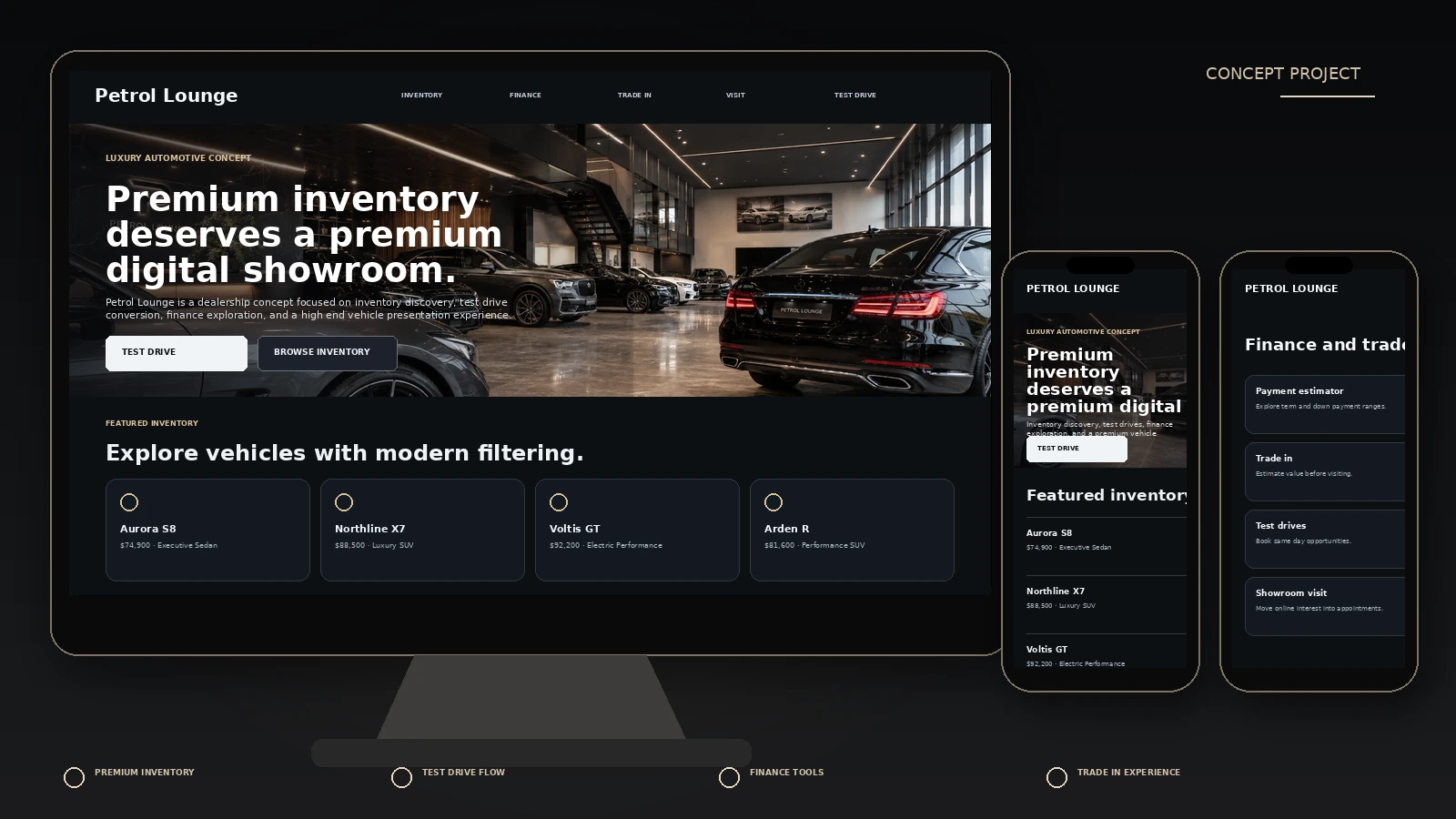 Luxury automotive dealership website design concept by MedCode